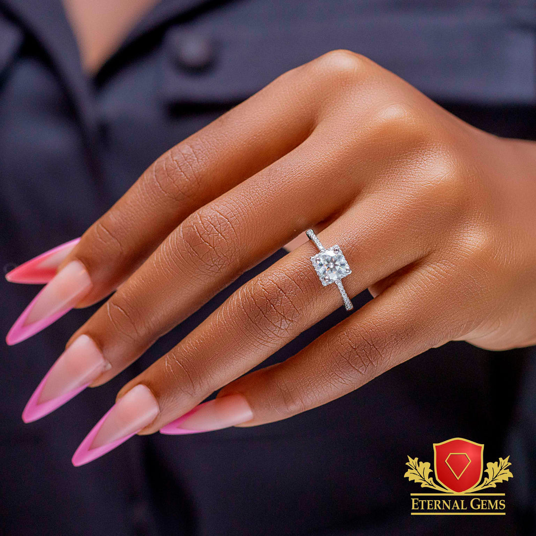 Violet Moissanite Engagement Ring