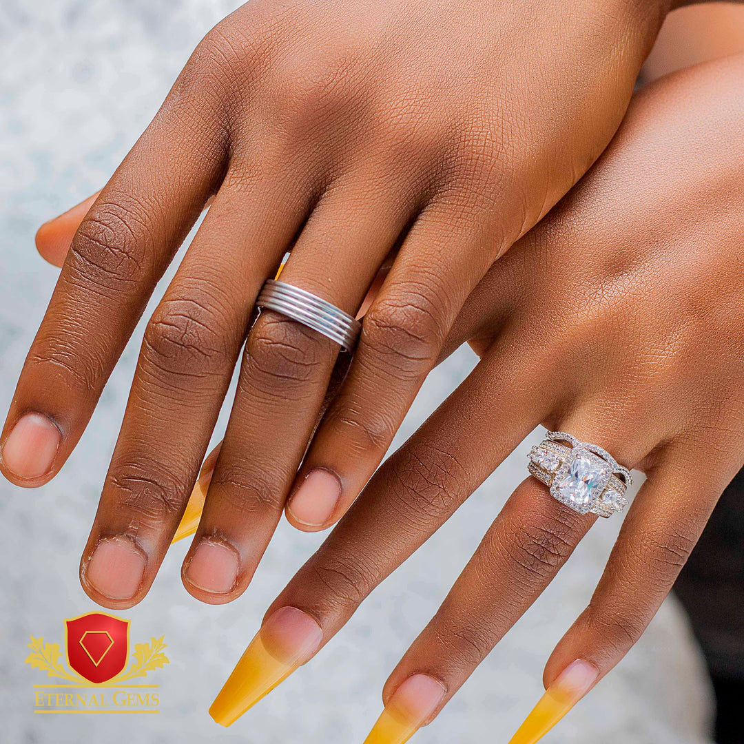Anne Exquisite Sterling Silver Wedding Set