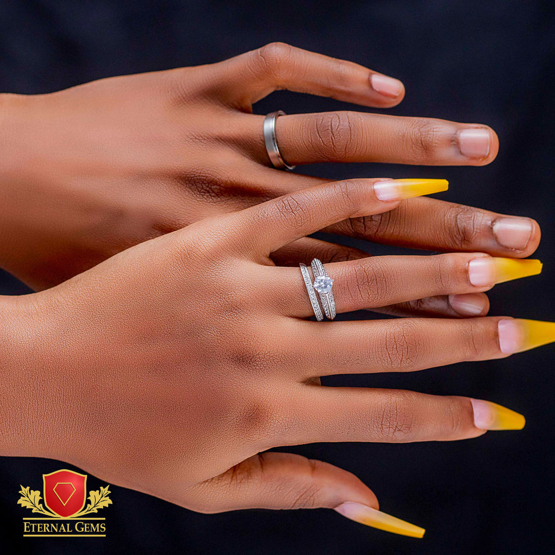 Judith Exquisite Sterling Silver Wedding Set