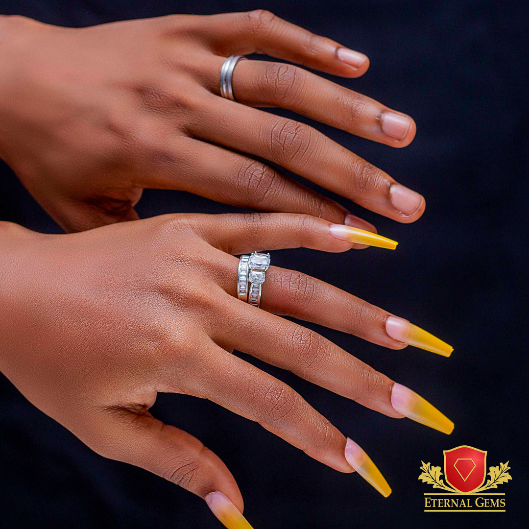 Katherine Exquisite Sterling Silver Wedding Set