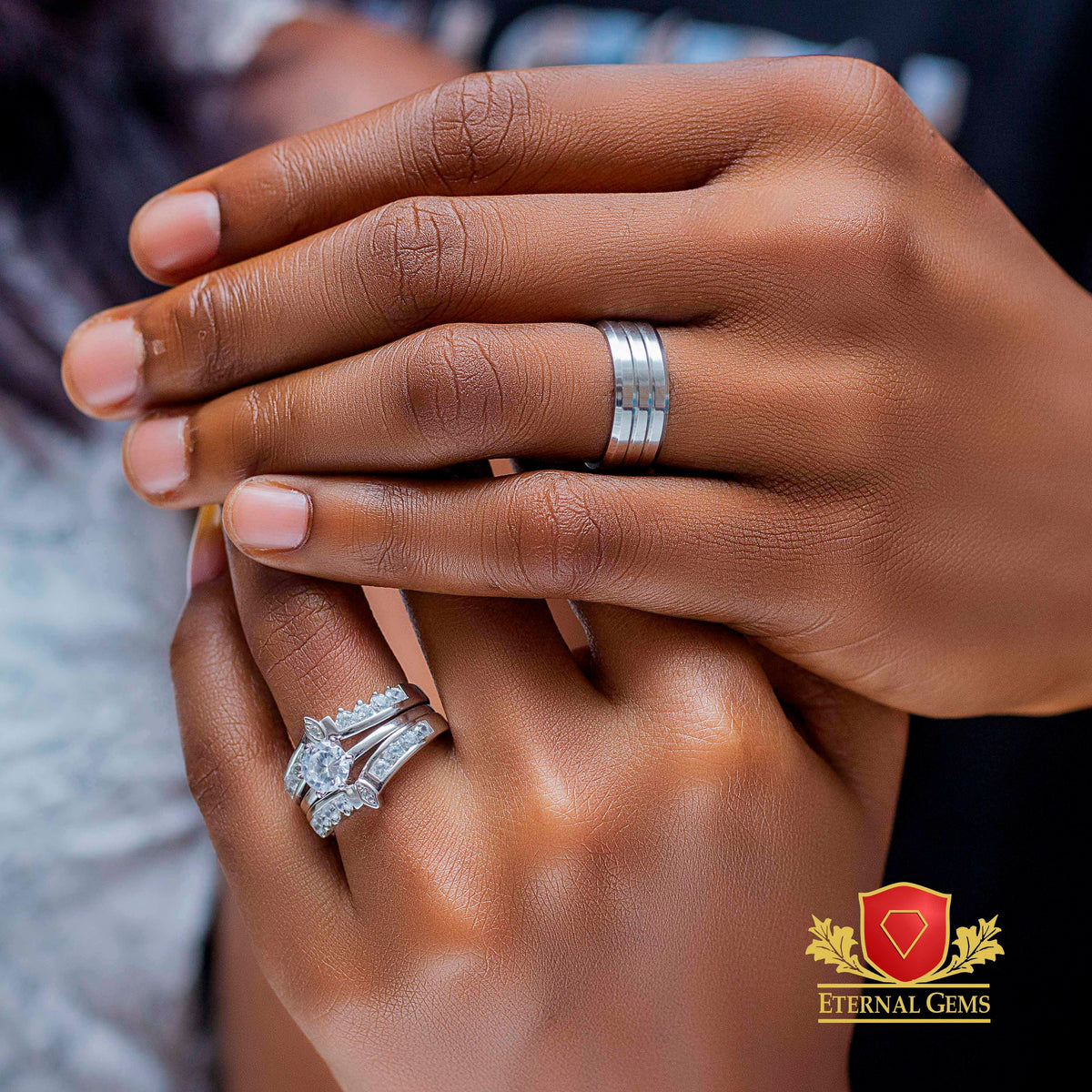 Susan Exclusive Sterling Silver Wedding Set Eternal Gems