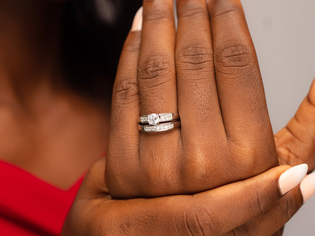 luxe aesthetic Sterling Silver Bridal set