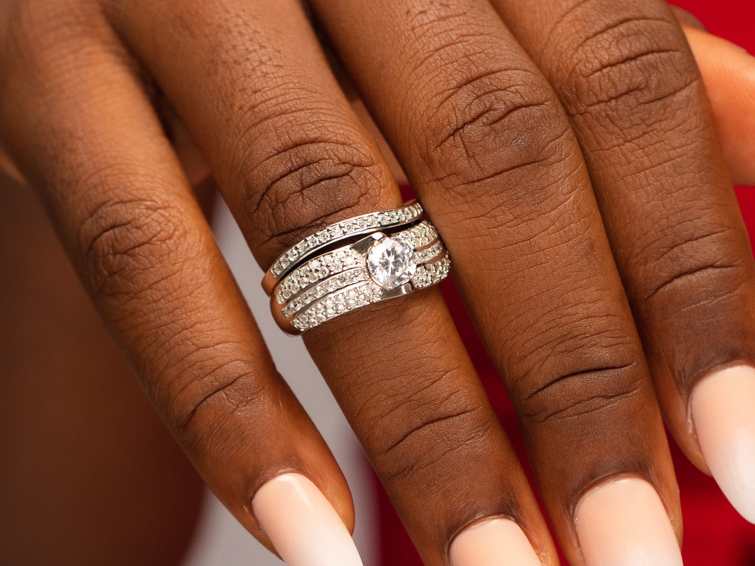 Tonia Exquisite Sterling Silver Bridal Set