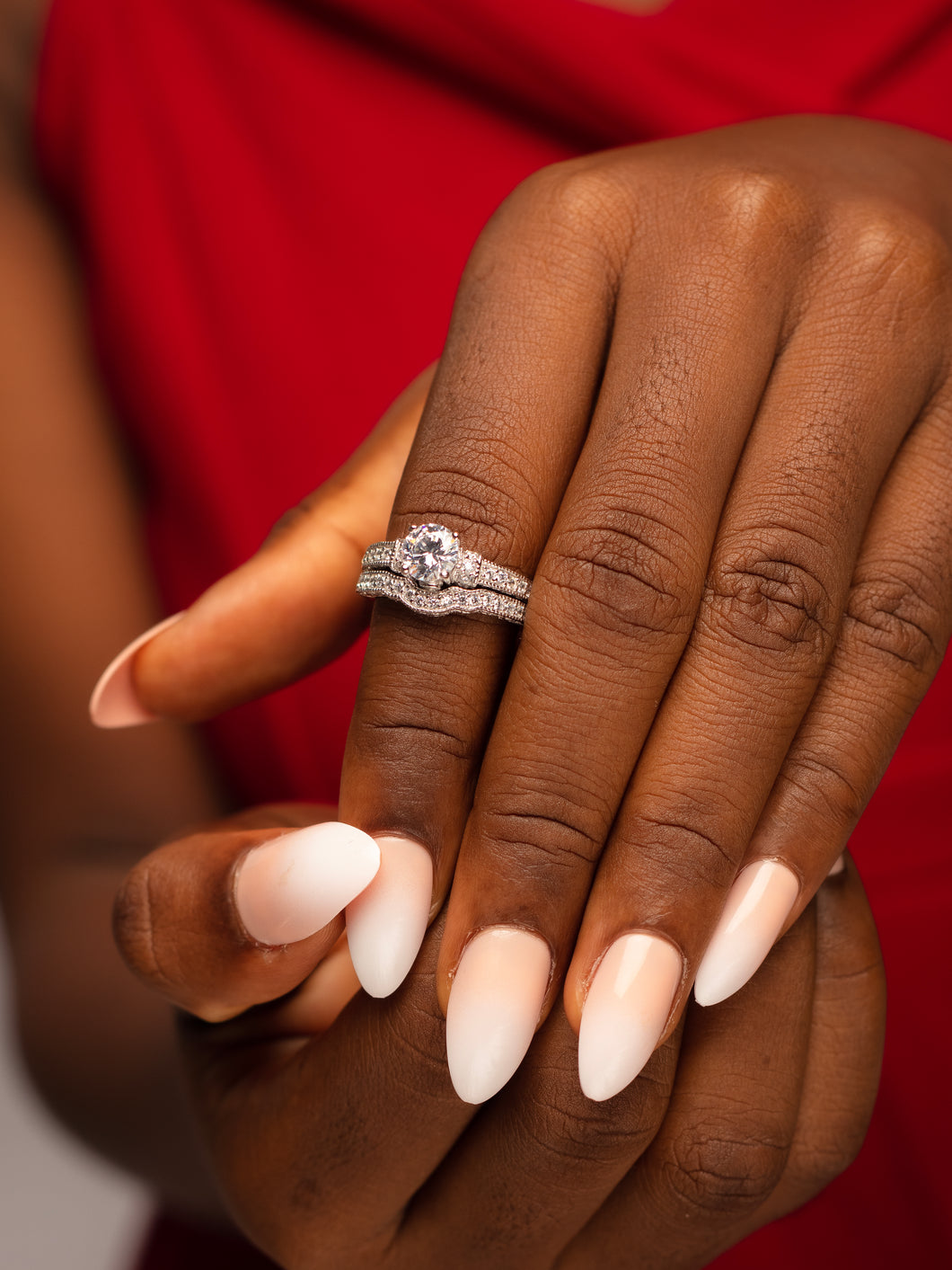 Lustrous Sterling Silver Bridal Set