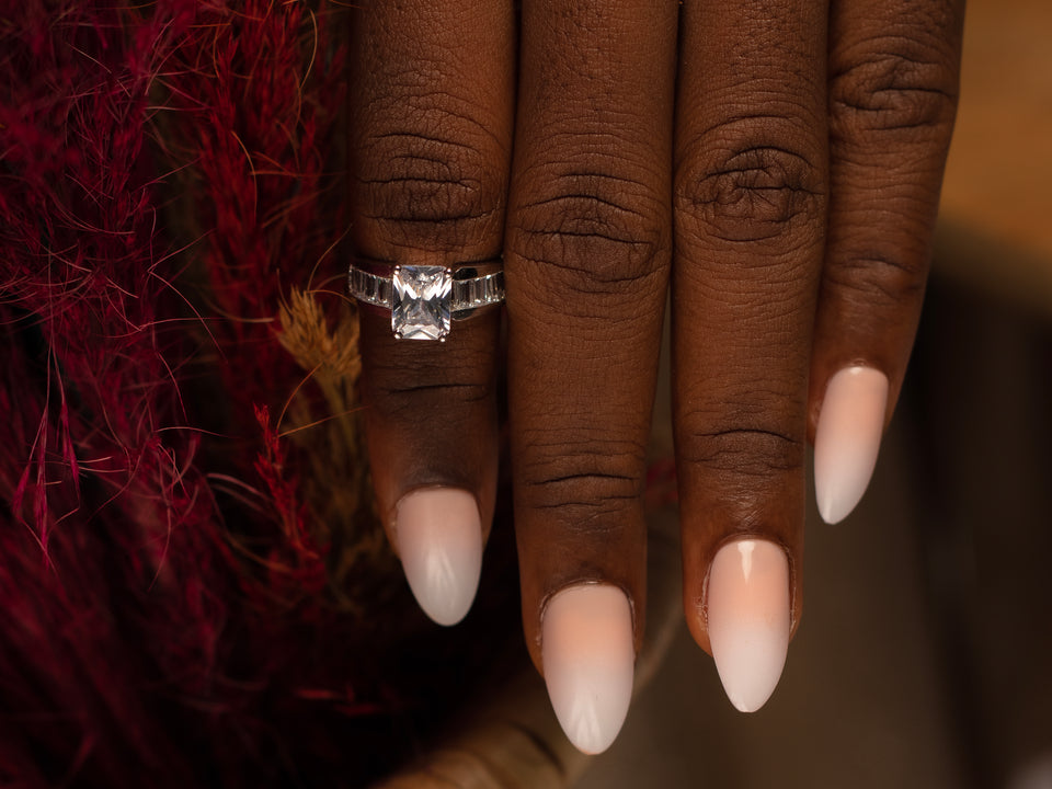 Lusi's Elegant Sterling Silver Engagement set