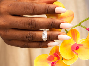 Timeless Beauty Elegant Sterling Silver Engagement set.