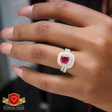 Khloe Red Eye 18karat Gold Bridal set