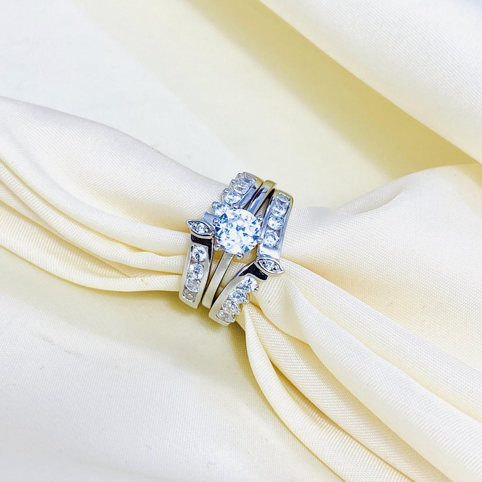 Stunning Silver Bridal set is the perfect set