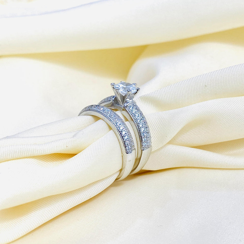 Stunning Silver Bridal set is the perfect set