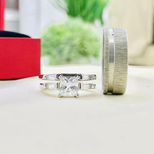 Beautiful Silver wedding ring is the perfect set