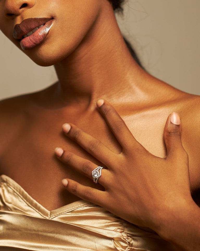 Beautiful Silver Engagement set is the perfect set.